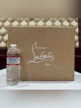 Christian Louboutin empty large shoe storage Tan Box with White Logo